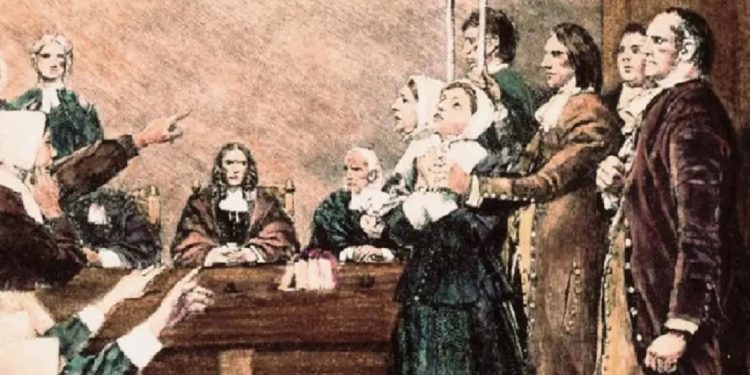 Ilustração de um julgamento de Salem - Getty Images Ilustração de um julgamento de Salem - Getty Images