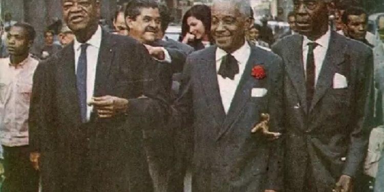 Na foto, Pixinguinha, João da Baiana e Donga.