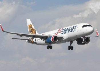 A frota da JetSmart Airlines é composta por aeronaves Airbus das famílias A320 e A320neo - Foto: Divulgação