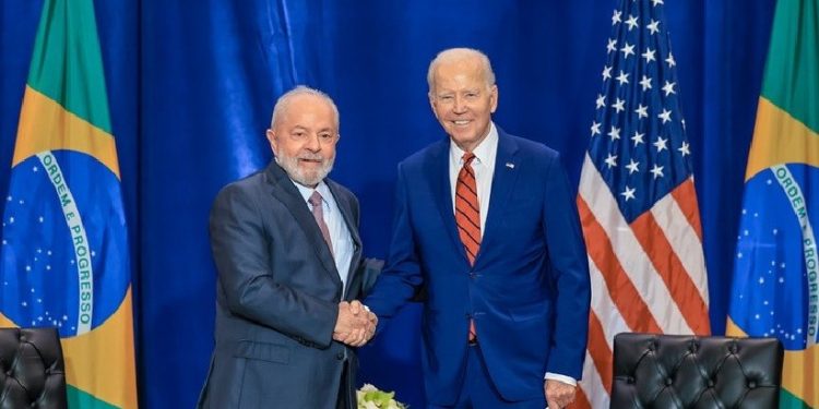 Presidentes Lula e Joe Biden durante reunião bilateral nesta quarta, 20/9, em Nova York. Foto: Ricardo Stuckert / PR Presidentes Lula e Joe Biden durante reunião bilateral nesta quarta, 20/9, em Nova York. Foto: Ricardo Stuckert / PR
