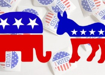 O elefante do partido Republicano e o burro do partido Democrata