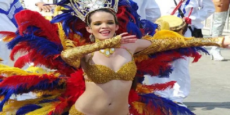 Azul, vermelho e amarelo são as cores oficiais do Carnaval de Barranquilla. Azul, vermelho e amarelo são as cores oficiais do Carnaval de Barranquilla.