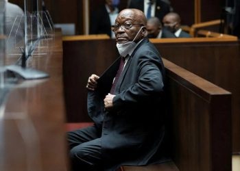 Ex-presidente da África do Sul Jacob Zuma no tribunal durante julgamento em Pietermaritzburg