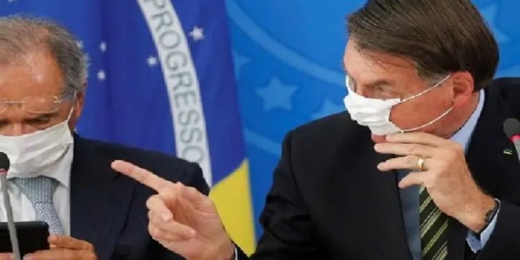 Presidente Jair Bolsonaro e ministro da Economia, Paulo Guedes, em Brasília Presidente Jair Bolsonaro e ministro da Economia, Paulo Guedes, em Brasília