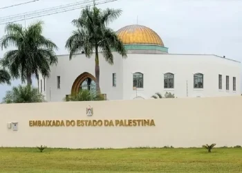 Fachada da Embaixada da Palestina em Brasília. Foto: Reprodução/Facebook