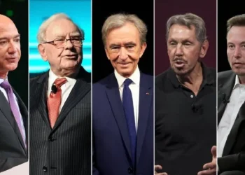 Foto: Divulgação: Jeff Bezos, Warren Buffett, Bernard Arnault, Larry Ellison e Elon Musk ficaram mais ricos nos últimos anos
