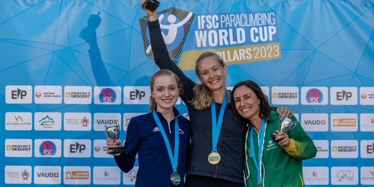 Marina Dias conquista o bronze na última etapa da Copa do Mundo de Paraescalada - Foto: Jan Virt/IFSC Marina Dias conquista o bronze na última etapa da Copa do Mundo de Paraescalada - Foto: Jan Virt/IFSC