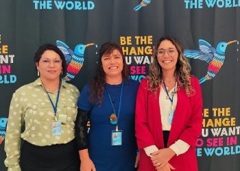 Da esquerda para a direita, Jussara Elias de Souza, Simone Benassi e Lígia Leite Soares. Foto: Daniel Alejandro Bado.