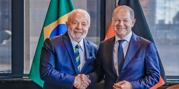 Lula e Olaf Scholz também conversaram sobre a Guerra da Ucrânia e discutiram a conjuntura mundial. Foto: Ricardo Stuckert / PR