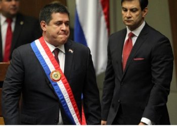 El expresidente de Paraguay Horacio Cartes durante el traspaso de poderes a su sucesor en Asunción el 15 de agosto de 2018.