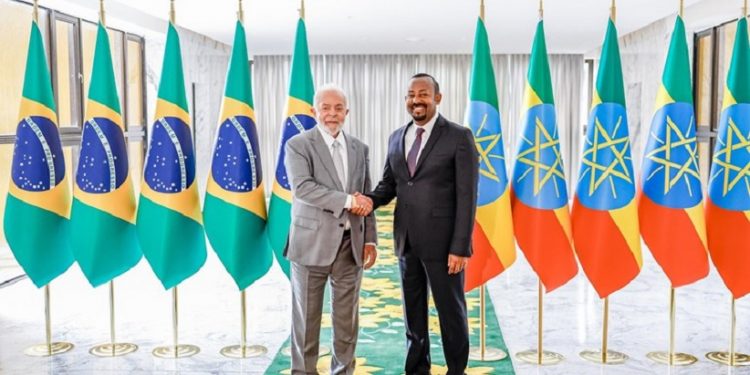 Reunião bilateral entre o presidente Lula e o primeiro-ministro da Etiópia Abiy Ahmed - foto: Ricardo Stuckert/PR Reunião bilateral entre o presidente Lula e o primeiro-ministro da Etiópia Abiy Ahmed - foto: Ricardo Stuckert/PR