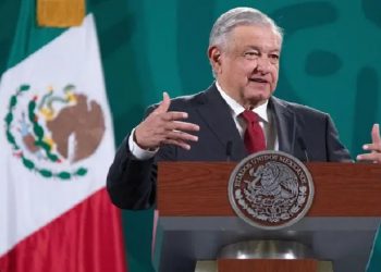 O presidente Andrés Manuel López Obrador, em coletiva de imprensa nesta segunda-feira. Mexico/Presidency/Handout/EFE