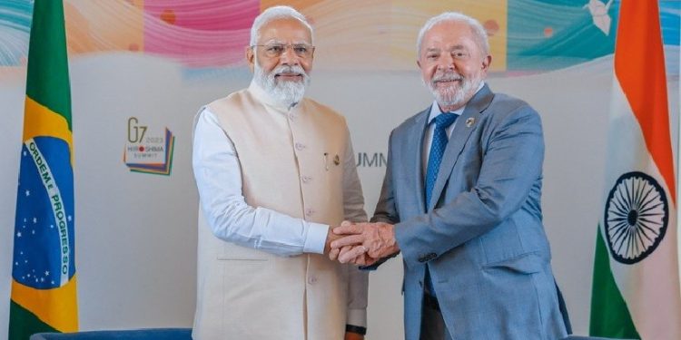 Presidência do G20 será transmitida simbolicamente ao Brasil pelo primeiro-ministro da Índia, Narendra Modi. Foto: Ricardo Stuckert / PR Presidência do G20 será transmitida simbolicamente ao Brasil pelo primeiro-ministro da Índia, Narendra Modi. Foto: Ricardo Stuckert / PR