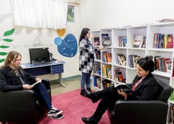 O acervo é formado por livros de temas como história dos movimentos feministas, estudos de gênero e políticas públicas para mulheres