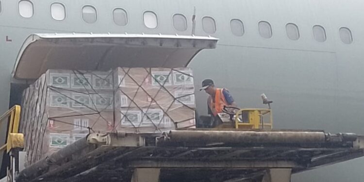 No mesmo voo também foram encaminhados cestas básicas e medicamentos, arrecadados pela Embaixada do Líbano, em Brasília, em conjunto com o Consulado-Geral do Líbano, em São Paulo, e pelo Consulado-Geral do Líbano, no Rio de Janeiro. - Foto: FAB/Divulgação No mesmo voo também foram encaminhados cestas básicas e medicamentos, arrecadados pela Embaixada do Líbano, em Brasília, em conjunto com o Consulado-Geral do Líbano, em São Paulo, e pelo Consulado-Geral do Líbano, no Rio de Janeiro. - Foto: FAB/Divulgação