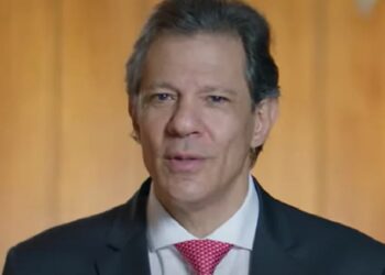 O ministro da Fazenda, Fernando Haddad, durante pronunciamento nesta quarta-feira 27. Foto: CanalGOV/Reprodução