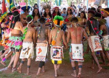 Semana Cultural Indígena na aldeia Tekoha Ocoy, de São Miguel do Iguaçu, que tem apoio da Itaipu. Crédito: Rubens Fraulini/Itaipu Binacional.