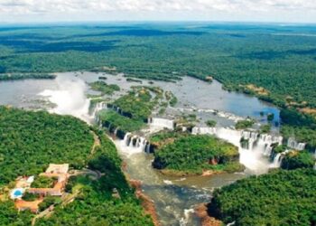 Parque nacional do Iguaçu visto de cima. Foto: Divulgação/Justiça Federal do Paraná
