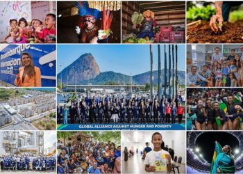 Mosaico dos impactos da presença das políticas federais país afora. Fotos: Ricardo Stuckert / PR, COB, CPB, Min. Cidades, Min. Turismo, Getty Images, Estevam Costa / PR