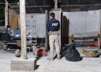 Polícia Rodoviária Federal deu apoio à operação.
Ministério do Trabalho / Divulgação Polícia Rodoviária Federal deu apoio à operação.
Ministério do Trabalho / Divulgação