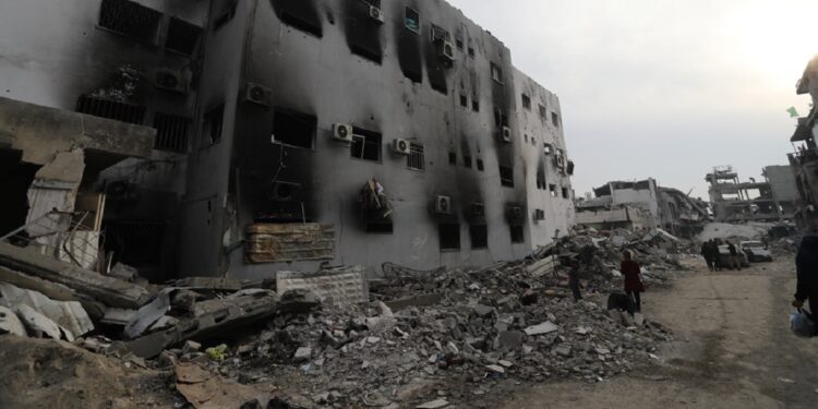 Hospital Kamal Adwan, severamente danificado por ataques israelenses. © Nour Alsaqqa/MSF