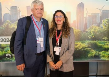Diretor de Coordenação da Itaipu, Carlos Carboni e a chefe do Escritório de Brasília, Lígia Soares. Foto: Romeu de Bruns.