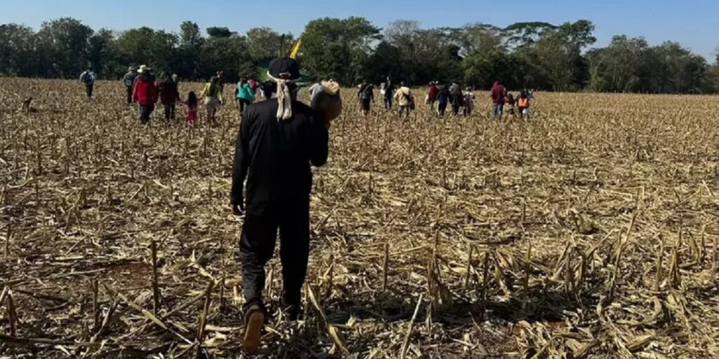 Tekoa Yhovy, aldeia que fica no município de Guaíra (PR)
Foto: Agência Brasil