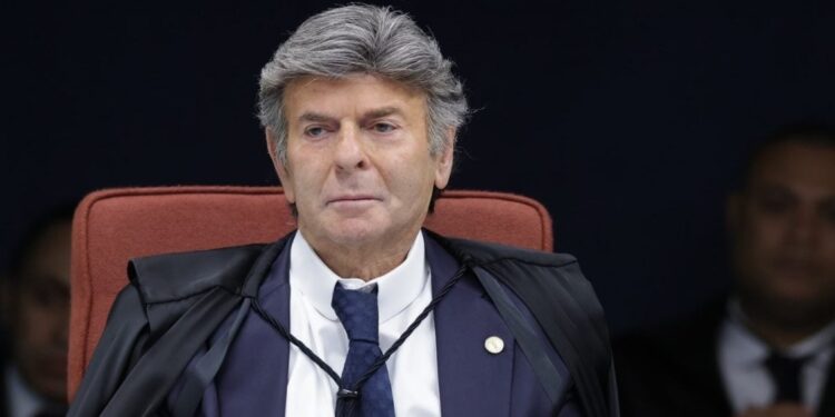 Ministro Luiz Fux durante sessão da Primeira Turma do STF que julga tentativa de golpe de Estado - Rosinei Coutinho/STF Ministro Luiz Fux durante sessão da Primeira Turma do STF que julga tentativa de golpe de Estado - Rosinei Coutinho/STF