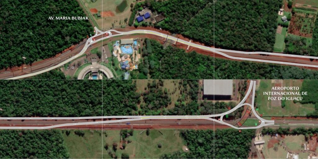 Nova via marginal fica entre interseção da Av. Maria Bubiak e o aeroporto internacional. Foto: DER-PR