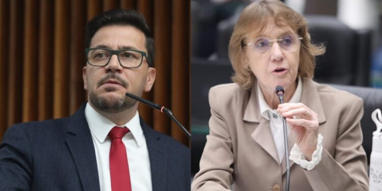 Os deputados estaduais Arilson Chiorato e Luciana Rafagnin, ambos do PT.
Créditos: Alep. Os deputados estaduais Arilson Chiorato e Luciana Rafagnin, ambos do PT.
Créditos: Alep.