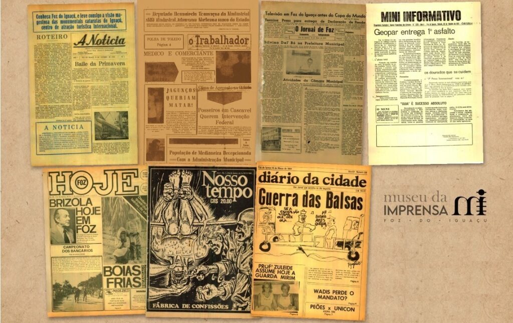 Projeto reúne documentos de 1953 a 2018 e democratiza o acesso à memória jornalística da cidade. Imagem: Museu de Imprensa de Foz do Iguaçu