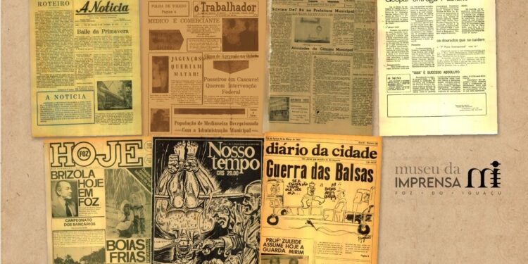 Projeto reúne documentos de 1953 a 2018 e democratiza o acesso à memória jornalística da cidade. Imagem: Museu de Imprensa de Foz do Iguaçu Projeto reúne documentos de 1953 a 2018 e democratiza o acesso à memória jornalística da cidade. Imagem: Museu de Imprensa de Foz do Iguaçu
