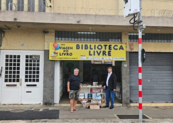 Marcelo Gonzaga e Jorge Bernardi destacam a importância das doações para democratizar o livro.. Foto: Sinebras