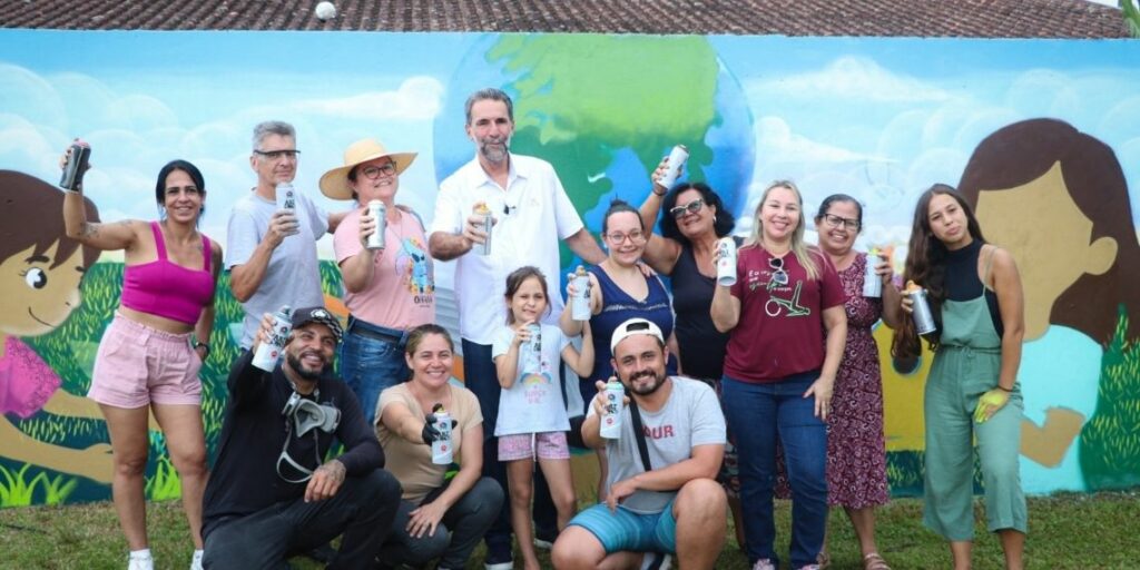 Oficinas de grafite integram as ações realizadas pelos Núcleos de Cooperação Socioambiental no território, conduzidas pela Itaipu Binacional e Itaipu Parquetec
Fotos: Itaipu Parquetec.