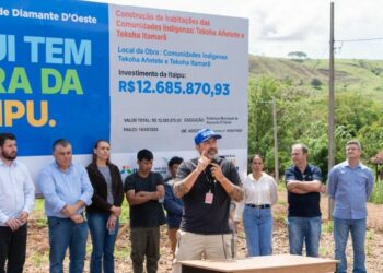Itaipu investe na construção de casas nas aldeias Tekoha Añetete e Tekoha Itamarã, em Diamante D'Oeste. Foto: Sara Cheida/Itaipu Binacional.