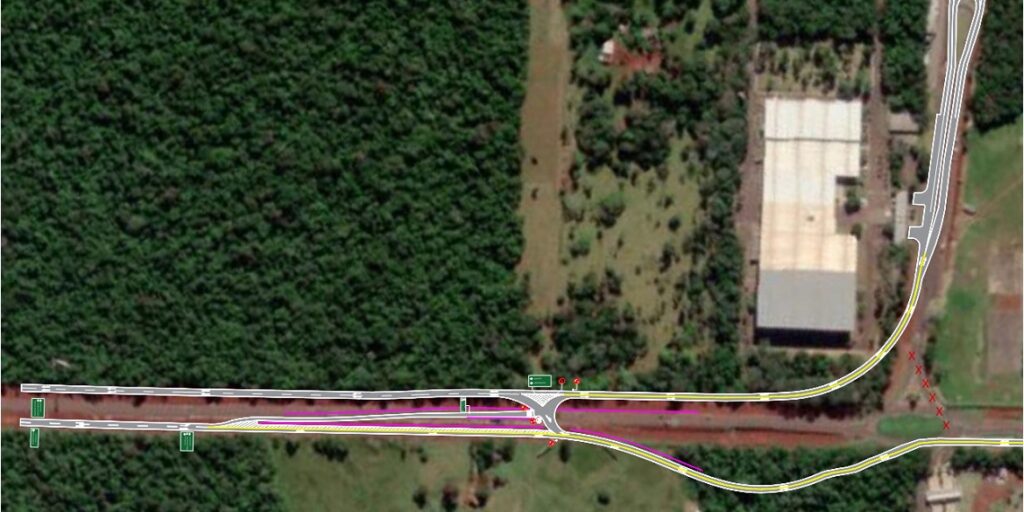 Novo desvio na Avenida das Cataratas altera o acesso principal ao Aeroporto de Foz do Iguaçu. Foto: DER-PR.