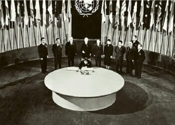 Lançamento da Carta das Nações Unidas de 1945, em São Francisco Foto: Picture Alliance/Dpa/Akg/Images Lançamento da Carta das Nações Unidas de 1945, em São Francisco Foto: Picture Alliance/Dpa/Akg/Images