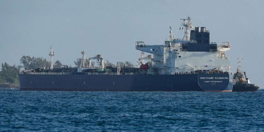 O petroleiro Anatoly Kolodkin simboliza a resistência russa ao bloqueio marítimo imposto pelos EUA. Foto: Reprodução/Internet